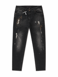Černé Džíny s Distressed Detaily